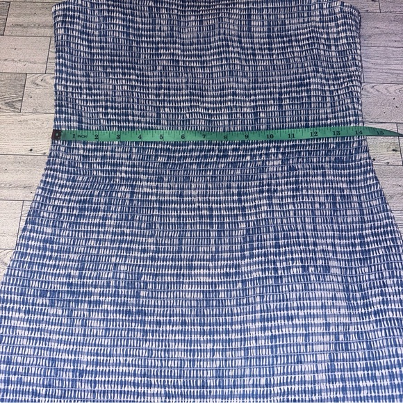GIANNI BINI SZ XL MIA SMOCKED BLUE GINGHAM RUFFLE STRAP SLEEVELESS MINI DRESS - Picture 11 of 14